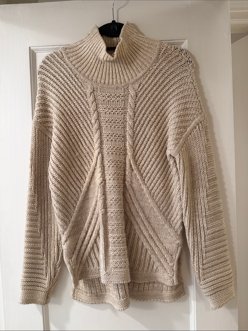 Cozy Cream Turtleneck Cable Sweater